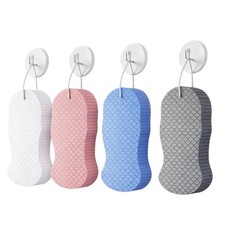 4Pcs Exfoliating Bath Sponge, Advanced 3D Exfoliating Body Scrubber for Showe...