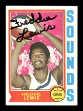 1974-75 Topps ABA #263 Freddie Lewis signed autograph EX crisp black sharpie cen
