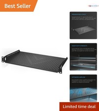 Vented Steel 1U Rack Shelf 10 Inch Deep for 19 Inch Equipment Cabinets