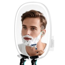 Heated Shower Mirror Fogless for Shaving, 5000mAh Rechargeable Lighted Shavin...