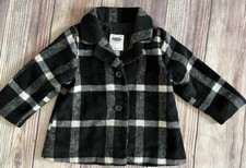 Toddler boys Old Navy Plaid Wool Pea coat 12-18 Mths