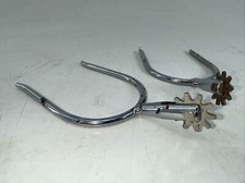 AWESOME VINTAGE COWBOY COWGIRL CHROME STEEL SLIP ON SPURS