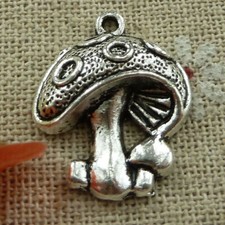 Free Ship 90 pcs tibetan silver mushroom charms 23x19mm L-1527