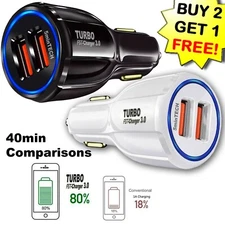 USB Fast Quick CAR Charger Adapter (16W / 5,9,12V / 3.1A) for Android or iPhone
