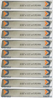 10x Cut Off Blade 3/32'' x 1/2'' x 4'' M2 Grade HSS Hardened & Ground Parting Tool