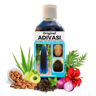 Huile Capillaire Adivasi Originale - 100ml - À Base De Plantes (Aloès, Ricin, Coco, Gingembre) - Pour Croissance Des Cheveux
