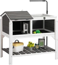 TITIMO Tortoise Habitat Indoor Outdoor with Detachable Legs and Shelf Storage