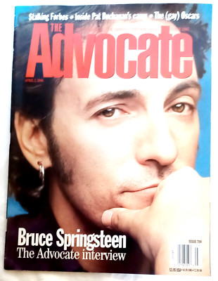 1996 APRIL 2 THE ADVOCATE MAGAZINE - BRUCE SPRINGSTEEN FRONT COVER MINT Cond Q1
