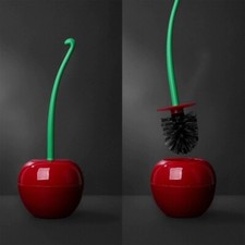 Cute Cherry Toilet Brush Holder Set Bathroom Lavatory Long Handle Toilet Bowl Br