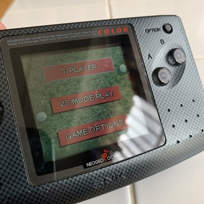 SNK Neo Geo Pocket Color Carbon Black W/Neo Turf Masters Game Read