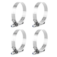 4PCS 3" T-BOLT CLAMP STAINLESS STEEL HOSE TURBO INTAKE INTERCOOLER 83-91MM
