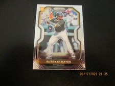 KE'BRYAN HAYES PIRATES 2021 PANINI PRIZM BASE ROOKIE CARD #113. rookie card picture