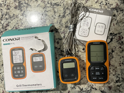 Remote Cooking Thermometer Digital BBQ Grill Oven Meat Wireless Smoker & Timer