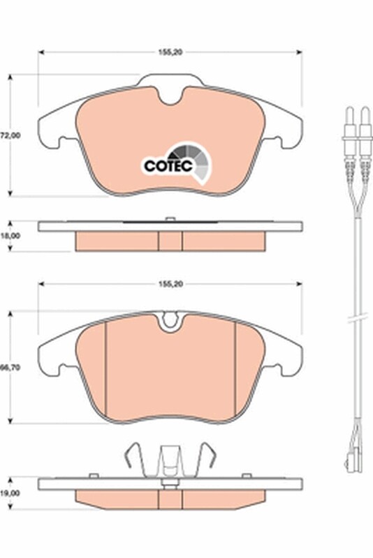 GDB1818 TRW Brake Pad Set, disc brake for CITROËN,PEUGEOT