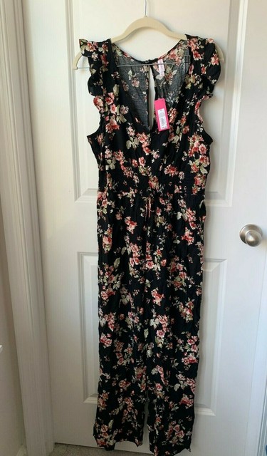 target black floral jumpsuit