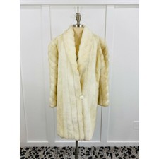 Style Vi Ltd Fur Coat Women’s Beige Large Vintage Neutral Long Elegant Usa