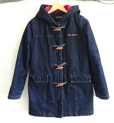 Zippy Ziggy Denim Coat RARE Hood Duffle Insulated/Quilted Full Zip Pockets S