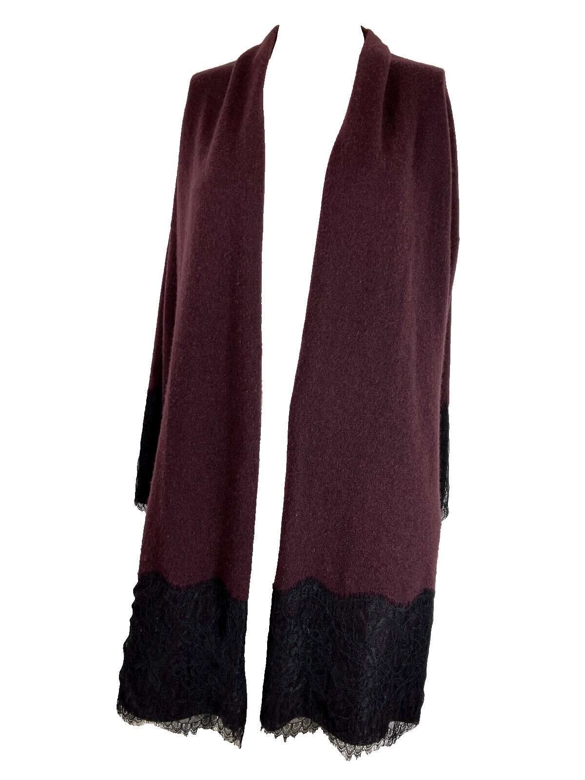 S Neiman Marcus Cashmere Plumb Lace Edge Open Sty… - image 3