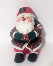 Vintage International Silver Puffy Santa Claus 8" Stuffed Nylon Christmas Plush