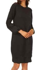 Vince Camuto Women's Black Layered Mixed Media Long Sleeve Sweater Dress Sz M