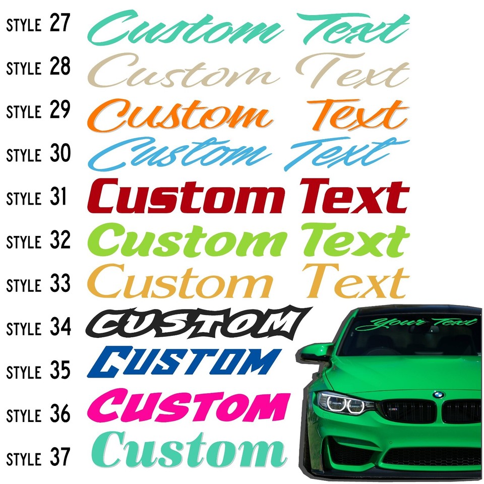 Custom Windshield Decal, Personalized Automotive Vinyl text graphic ...