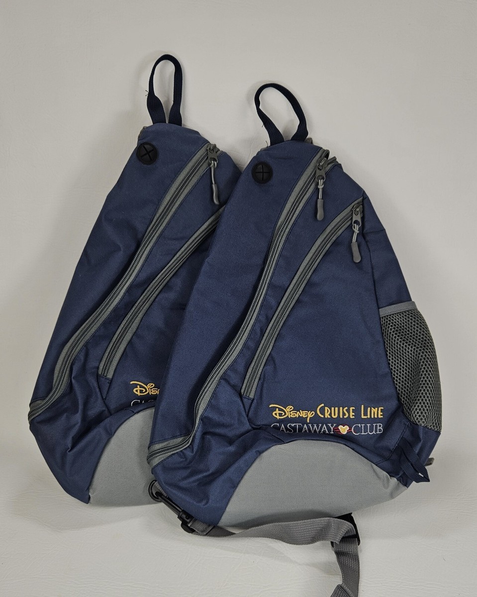 New Disney Cruise Line Castaway Club Travel Sling Backpack Navy Blue Gray s-l400.jpg main image 4