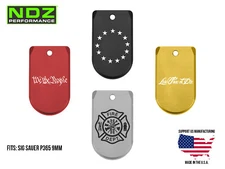 NDZ Sig P365 9mm Magazine Base Plate Extension Aluminum Patriotic Engraved