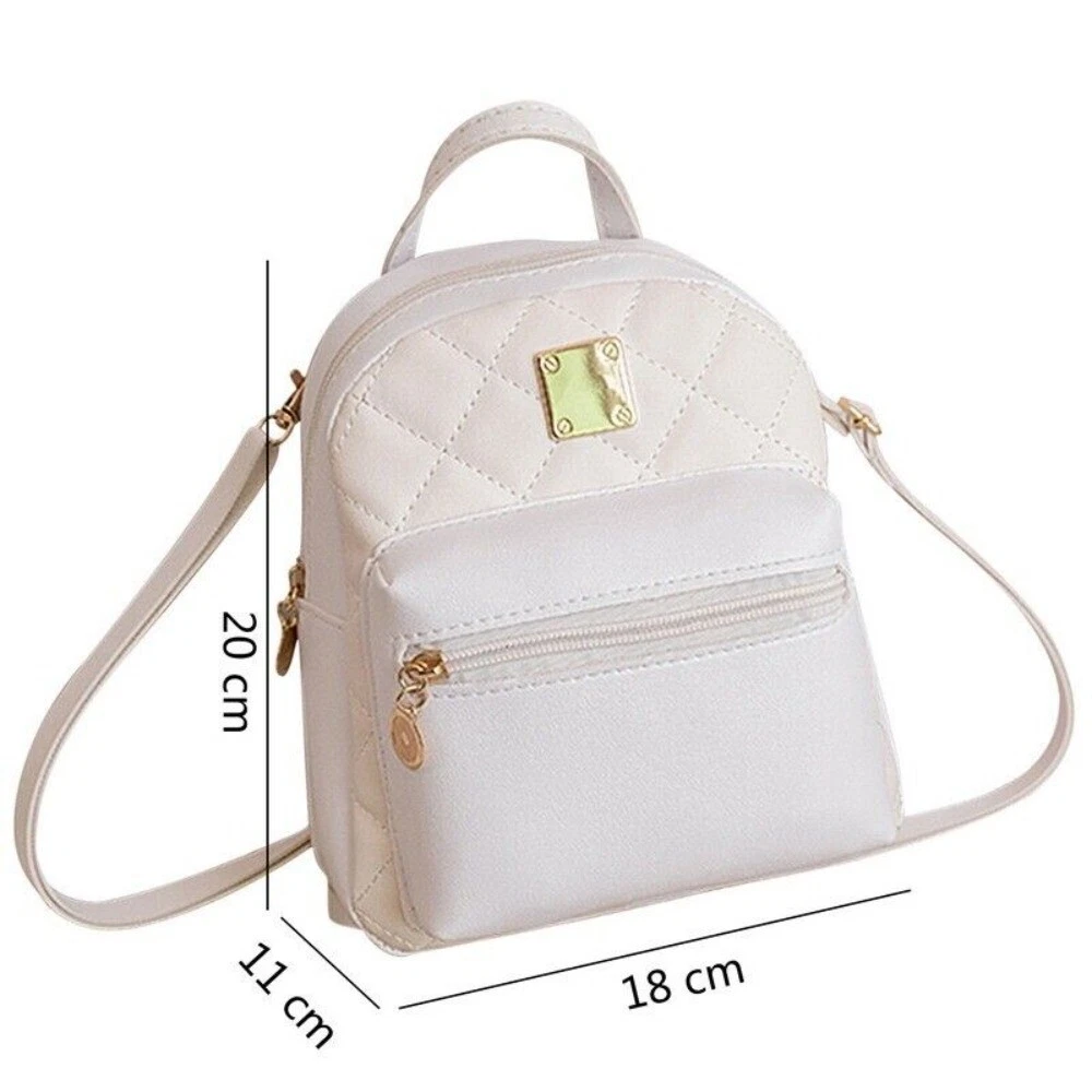Small white leather backpack sale