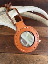 Magnifying Glass Lens Pendant Leather Necklace 5X 2 Inch Lens