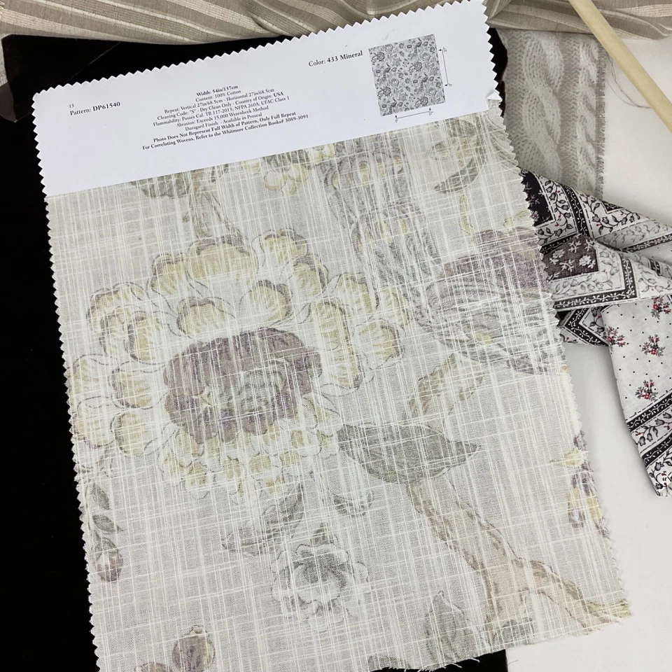 Vintage & modern floral cotton + velvet craft fabric pack - Image 4 of 4