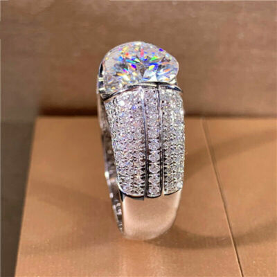 Women's Cubic Zirconia 925 Silver Plated Ring - Size 6-10, Wedding & Party Jewelry