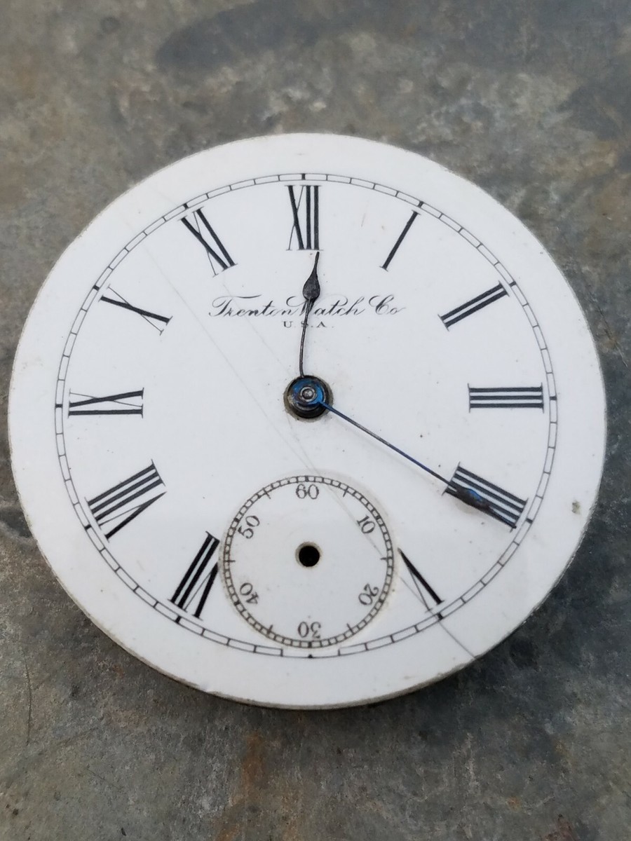 Antique Trenton Watch Co Hunting Case Pocket Watch Movement Parts