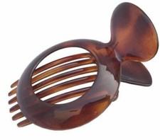 Parcelona French Large Round Shell Hair Side Slider Secure Grip Hinge Claw Clip