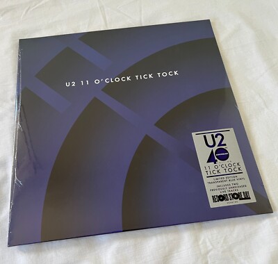 U2 11 O Clock Tick Tock Limited Edition Transparent Blue Vinyl Factory Sealed!