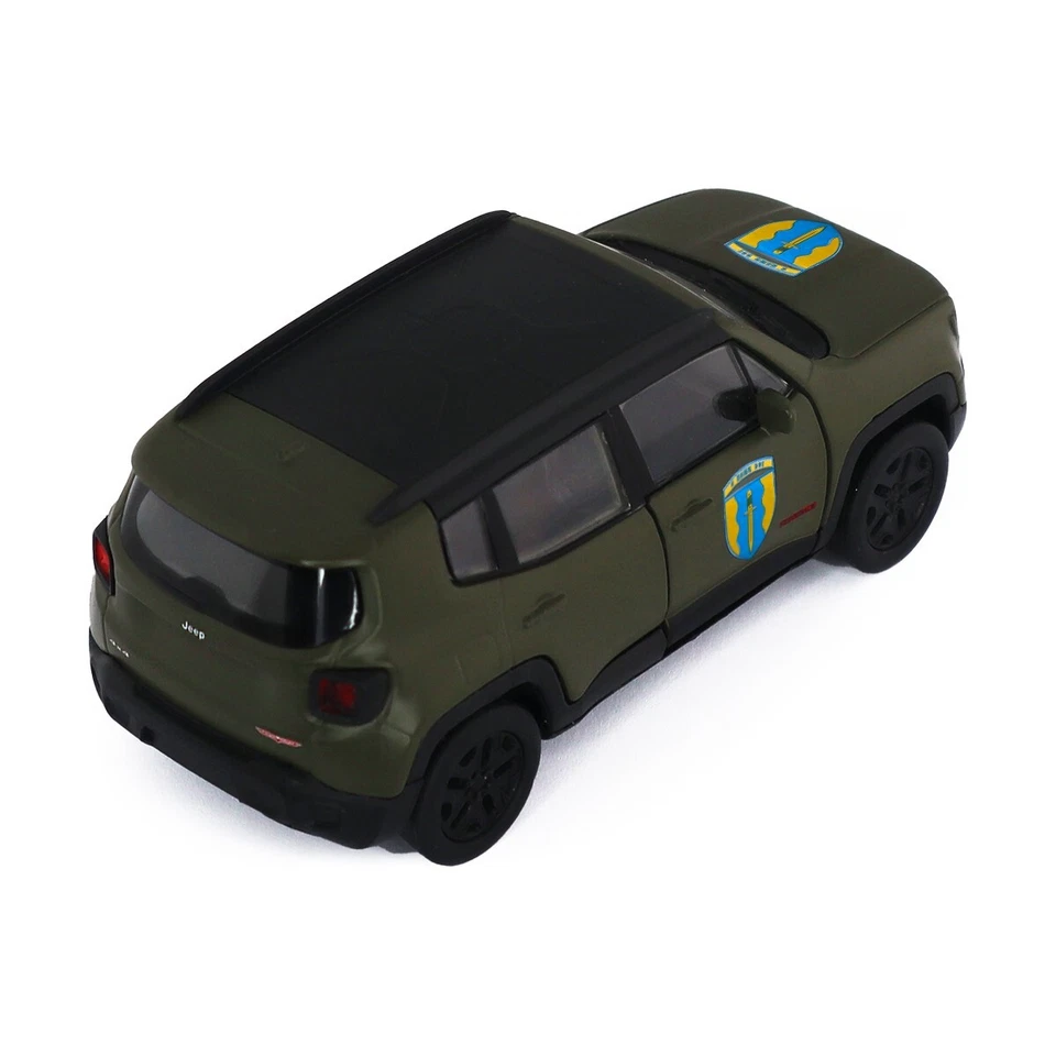 JEEP RENEGADE TRAILHAWK – UKRAINE WAR 'AIDAR' BRIGADE TOY CAR MODEL (1:40 SCALE) - Image 3 of 4