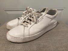 Coach Clip Low Top Sneaker W/ Signature Canvas Optic White CC724 leather Sz 11D