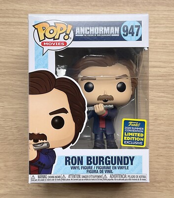 Funko Pop Anchorman Ron Burgundy Jazz Flute SDCC #947 + Free Protector
