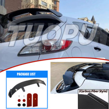 Fits 09-13 Mazda 3 Mazdaspeed3 Carbon Fiber Style Add-on Rear Roof Spoiler Wing
