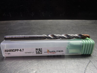 Walter Titex 5.7mm Carbide Drill Coolant Thru 6mm Shank A6489DPP-5.7 (LOC2819B)
