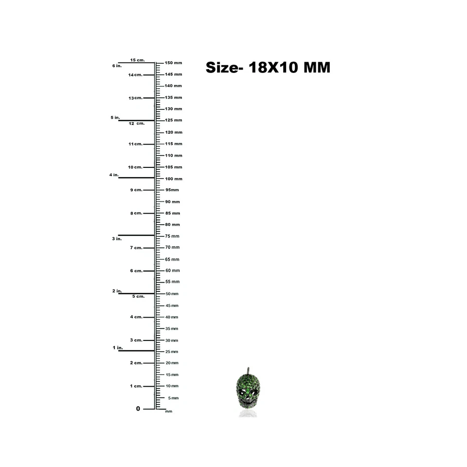 Dije calavera granate tsavorita colgante plata de ley 925 joyería regalo para mujer Foto 3 de 4