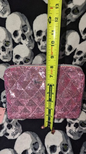 Juicy Couture Sequin Sparkle Cosmetic Travel Bag with toiletry bottle NWT - Picture 7 of 7