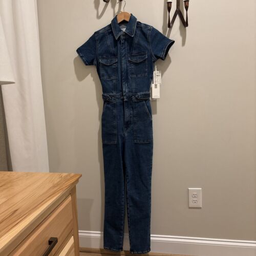 NWT! Good American Fit For Success Denim Jumpsuit Women’s Size XS. NEW! $199. - 第 4/17 張圖片