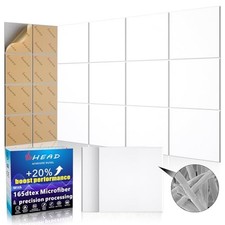 Square Acoustic Panels,10 Pack Self-Adhesive Acoustic 10 Pack-12 12in White
