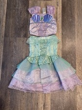 Disney Little Mermaid Ariel Costume Dress Swimsuit Girls US 5/6 Purple