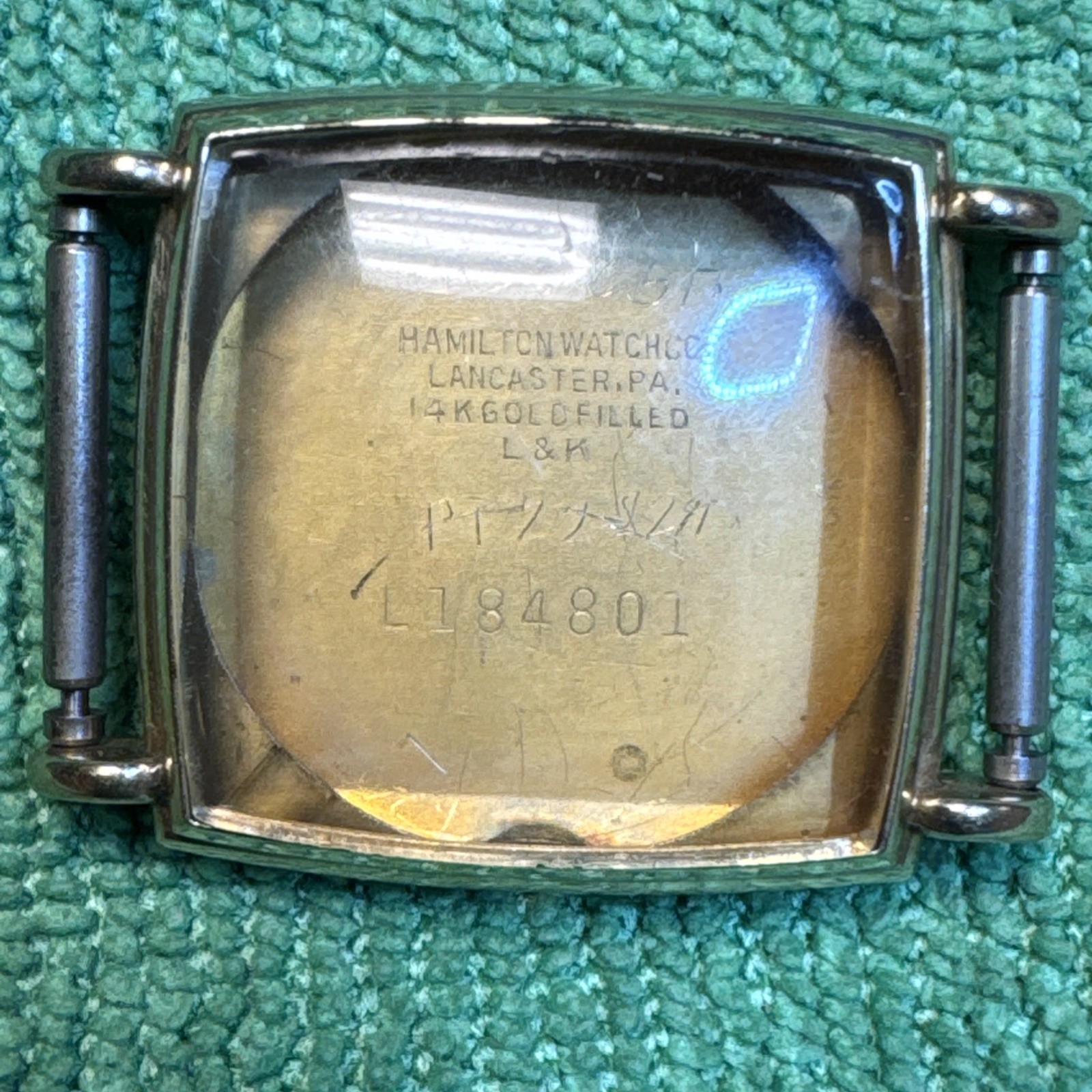 Vintage Hamilton Wrist Watch Case and Case Back L184801 14K Gold Filled L&K Co