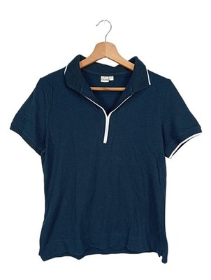GIADA Polo-Shirt Damen Shirt Gr. DE 36 blau-weiß Casual-Look