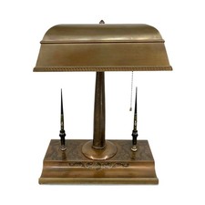 SilverCrest Bronze Bankers Lamp Double Wahl Eversharp Fountain Pen Desk Set