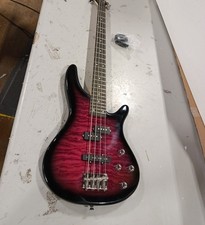 Flawed GIO GSR200 Electric Bass Guitar 4 String Black Red Burst Figured US Ship