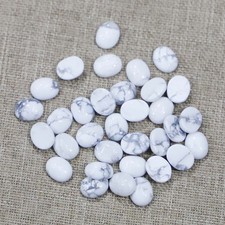 50pcs Natural Howlite Stone Oval CAB CABOCHON 8x10mm for DIY Jewelry No Holes
