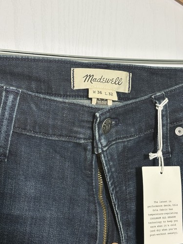 MADEWELL Jeans Men's 36 32 Blue Slim COOLMAX Authentic Flex Denim Straight New - Picture 7 of 16